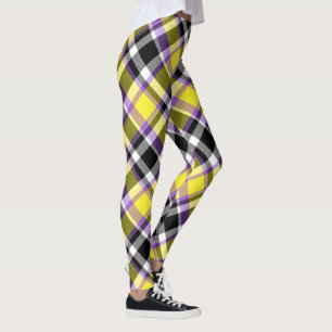 Quirky Eclectische Boho Nonbinary Plaid Pride Vlag Leggings