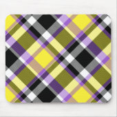 Quirky Eclectische Boho Nonbinary Plaid Pride Vlag Muismat (Voorkant)