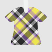 Quirky Eclectische Boho Nonbinary Plaid Pride Vlag Ornament (achterkant)
