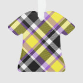 Quirky Eclectische Boho Nonbinary Plaid Pride Vlag Ornament (voorkant)