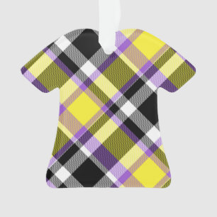 Quirky Eclectische Boho Nonbinary Plaid Pride Vlag Ornament