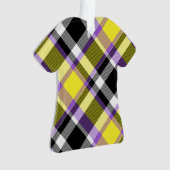 Quirky Eclectische Boho Nonbinary Plaid Pride Vlag Ornament (voorkant)