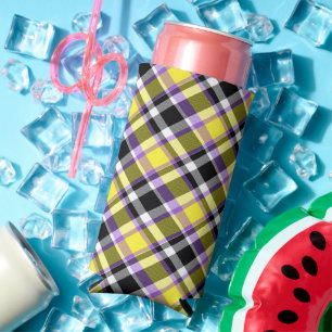 Quirky Eclectische Boho Nonbinary Plaid Pride Vlag Seltzer Blikjeskoeler
