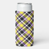 Quirky Eclectische Boho Nonbinary Plaid Pride Vlag Seltzer Blikjeskoeler (Seltzer Voorkant)