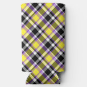 Quirky Eclectische Boho Nonbinary Plaid Pride Vlag Seltzer Blikjeskoeler (Achterkant)