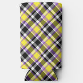 Quirky Eclectische Boho Nonbinary Plaid Pride Vlag Seltzer Blikjeskoeler (Voorkant)