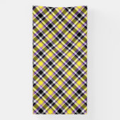 Quirky Eclectische Boho Nonbinary Plaid Pride Vlag Spandoek (Verticaal)