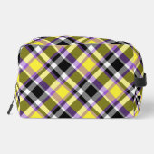 Quirky Eclectische Boho Nonbinary Plaid Pride Vlag Toilettasje (Achterkant)