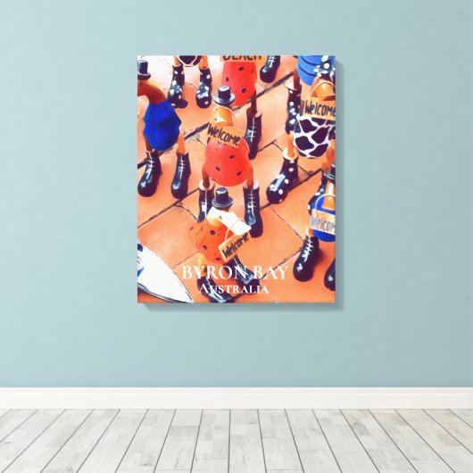 Quirky eenden in Byron Bay Australië — reisafdruk Canvas Afdruk (Insitu (Houten vloer))