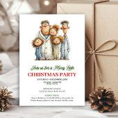 Quirky Family Modern Watercolor Holiday Invitation Kaart