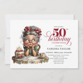 Quirky fifty celebration funny birthday lady kaart (Voorkant)
