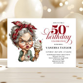 Quirky fifty celebration invite funny birthday  kaart