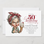 Quirky fifty celebration invite funny birthday kaart (Voorkant)