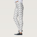 Quirky Fish Bone Black en White Pattern Leggings<br><div class="desc">Trendy visgraatgepatterde leggings.</div>