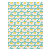 Quirky Fried Egg Graphic Pattern op Blauwgroen Tafelkleed (Voorkant)