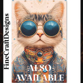 Quirky Fun Cool & Cute Cyberpunk Kat BC5 Découpage Tissuepapier