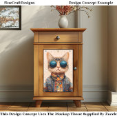 Quirky Fun Cool & Cute Cyberpunk Kat BC5 Découpage Tissuepapier