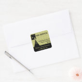 Quirky Fun New Address Avocado Vierkante Sticker (Envelop)