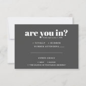 Quirky Fun Wedding RSVP | 70s Typografie Aankondiging (Voorkant)