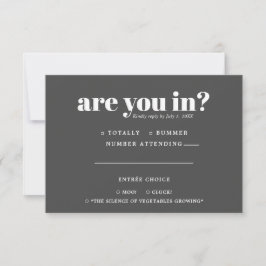 Quirky Fun Wedding RSVP | 70s Typografie Aankondiging