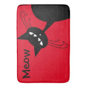 Quirky Funny Black Cat Feline Badmat (Voorkant Verticaal)