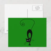Quirky Funny Black Cat Feline Briefkaart (Voorkant / Achterkant)