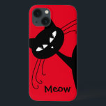 Quirky Funny Black Cat Feline iPhone 13 Hoesje<br><div class="desc">Dit is een mooi aangepast kattencadeau. Dit is het perfecte cadeau voor elke speciale gelegenheid.</div>