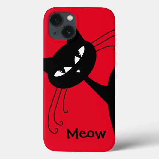 Quirky Funny Black Cat Feline Case-Mate iPhone Case (Achterkant)