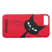 Quirky Funny Black Cat Feline Case-Mate iPhone Case (Achterkant (Horizontaal))