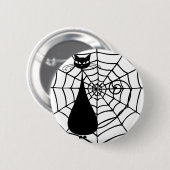 Quirky Funny Black Cat Feline Ronde Button 5,7 Cm (Voorkant /achterkant)