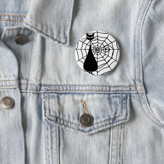 Quirky Funny Black Cat Feline Ronde Button 5,7 Cm (In situ)