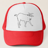 Quirky Funny Goat Drawing Cute Cartoon Animal Art Trucker Pet (Voorkant)