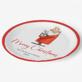 Quirky Funny Santa Claus Holiday Paper Plates Papieren Bordje (Gekanteld)