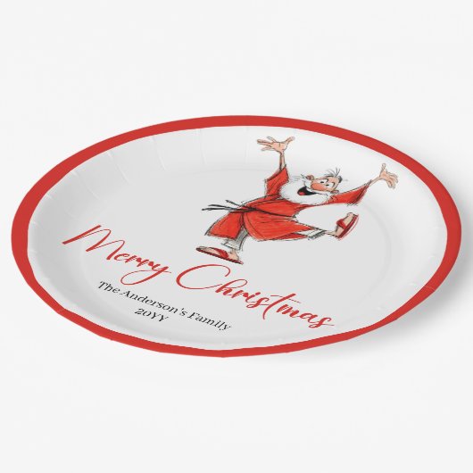 Quirky Funny Santa Claus Script Font Christmas Papieren Bordje (Gekanteld)