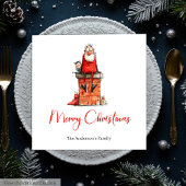 Quirky Funny Santa Custom Holiday Party Napkins Servet