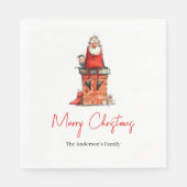Quirky Funny Santa Custom Holiday Party Napkins Servet (Voorkant)