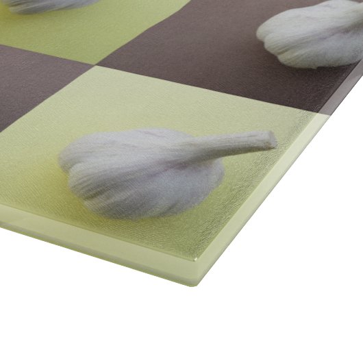 Quirky Garlic Green en Brown Gecontroleerd Snijplank (Hoek)