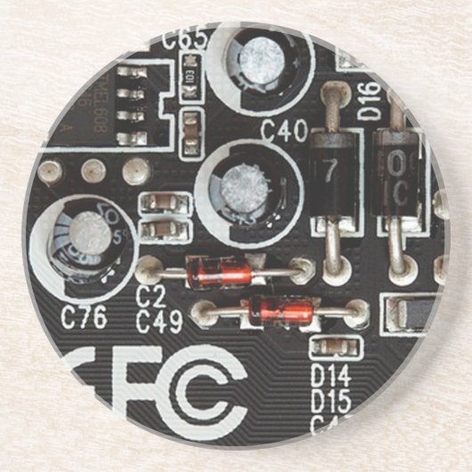 Quirky Geeks Circuit Board Grafisch Zandsteen Onderzetter (Voorkant)