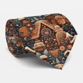 Quirky Gingerbread House Pattern Stropdas (Opgerold)