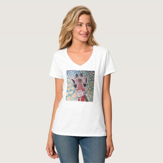Quirky Giraffe Design T-shirt (Voorkant volledig)