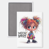 Quirky Girl Buttercup Magnet (Voorkant / Achterkant)