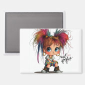 Quirky Girl Echt Niet Perfect Magnet (Voorkant / Achterkant)