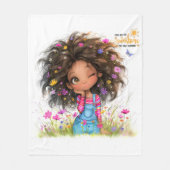 Quirky Girl Sunshine Fleece Deken (Voorkant)