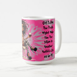 Quirky Girl Tattoo & Wine Truth Teller Mok