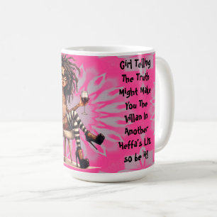 Quirky Girl Tattoo & Wine Truth Teller Mok
