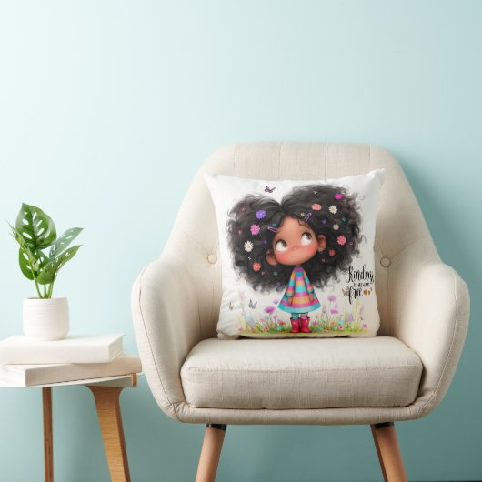 Quirky Girl Vriendelijkheid Sierkussen (Stoel)