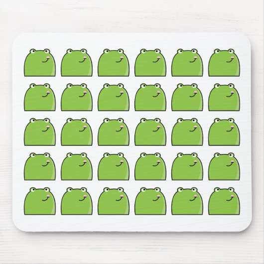 Quirky Green Frog Pattern Design Mouse Pad Muismat (Voorkant)
