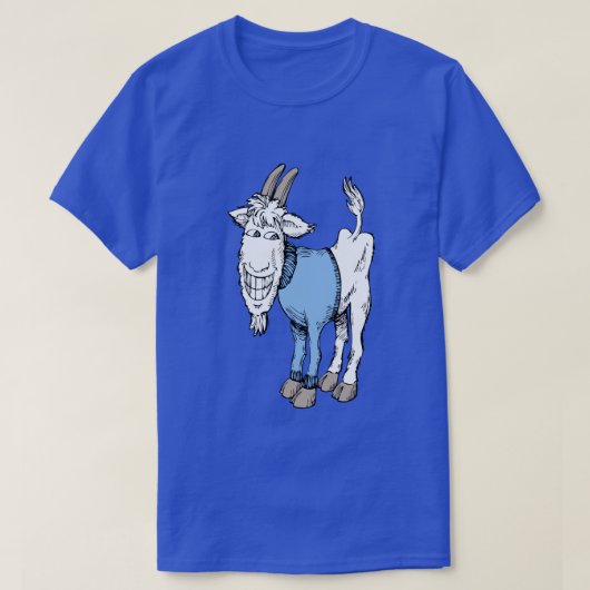 QUIRKY GRINING GOAT ILLUSTRATION T-SHIRT (Design voorkant)