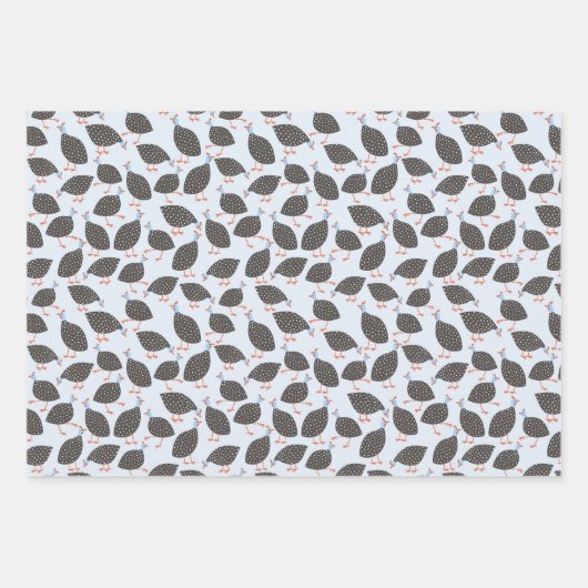 Quirky Guinea Fowl Bird Pattern Inpakpapier Vel (Voorkant 3)