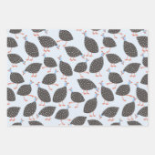 Quirky Guinea Fowl Bird Pattern Inpakpapier Vel (Voorkant)